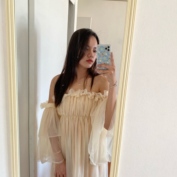 Off Shoulder Ruffle Mesh Dress - Picture 10 of 10